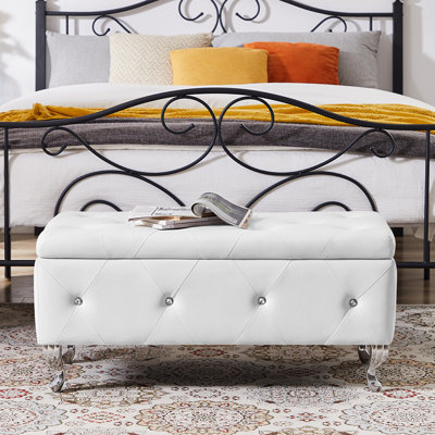 Juilianna Glam Modern Upholstered Storage Bench