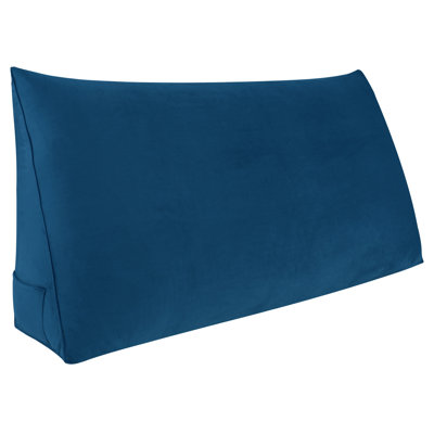 Sit-up Back Comfort Triangular Puffy Velvet Headboard Wedge Reading Pillow for Back Support uplift Compression