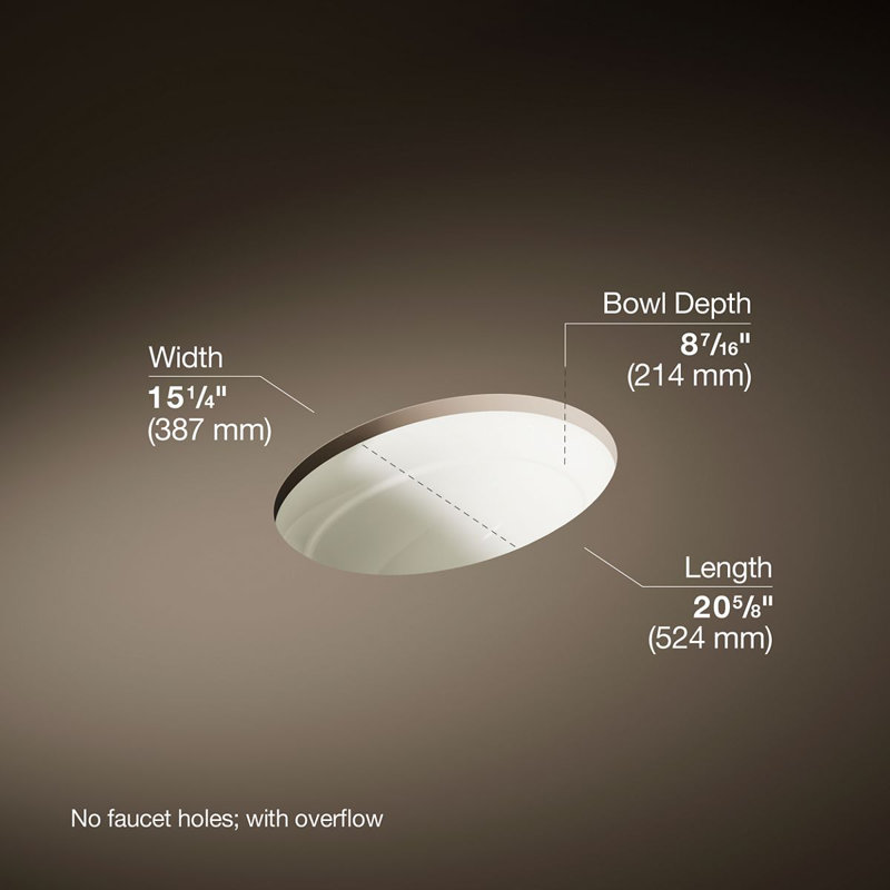 Serif Metal Oval Undermount Bathroom Sink, Biscuit