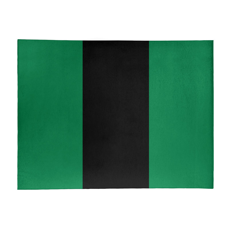 Tapis à rayures vert/noir, Rectangle 8 pi x 10 pi