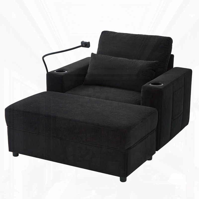 Canapé pour chaise longue de 42,5 po de largeur, Noir