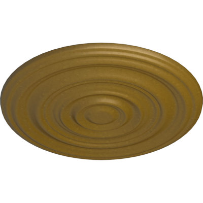 Endurathane Carton Smooth Ceiling Medallion, 29 1/8"OD x 1 1/2"P (Fits Canopies up to 9 1/8"), Hand-Painted Gold Finish