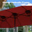 Grand parasol de patio à double face 15 pi avec base-1735456698
