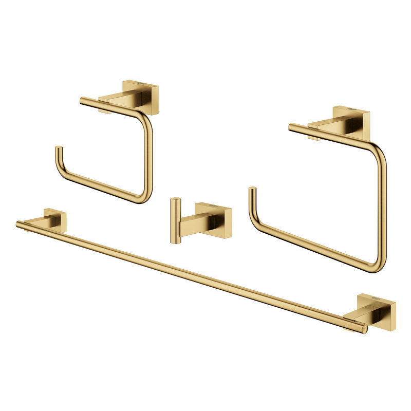 Ensemble de quincaillerie de salle de bain 4 pièces Essentials, LEVER DE SOLEIL FROID BROSSÉ GROHE