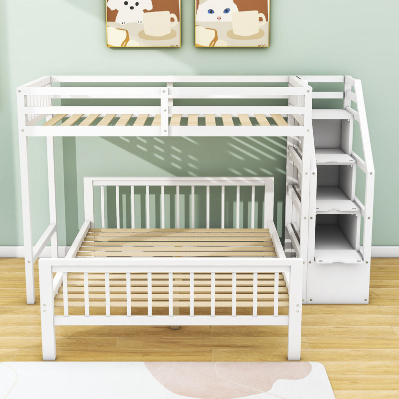 Demler Kids Twin Over Full Bunk Bed, White