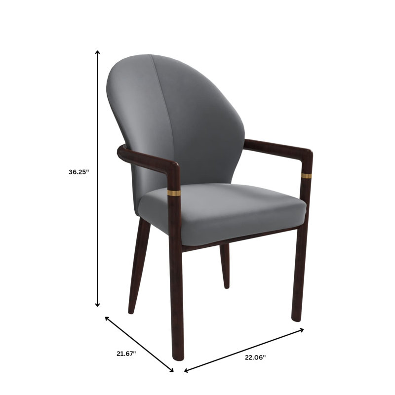Chaise avec accoudoirs ergonomique Kavonna, Gris