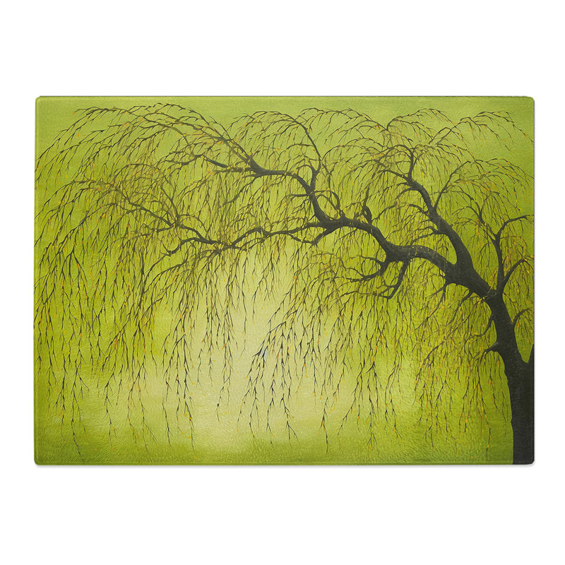 Weeping Willow Minimalism  Glass Chopping Board