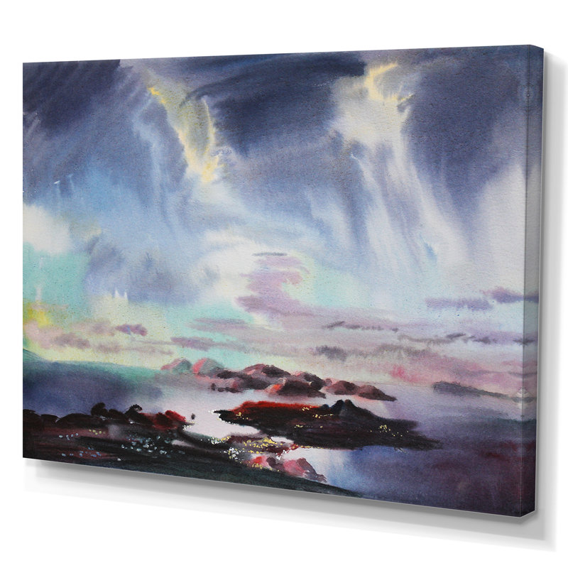 «Storm Clouds Over the Ocean», impression sur toile encadrée, H 8 po x l 12 po x P 1 po, Toile tendue