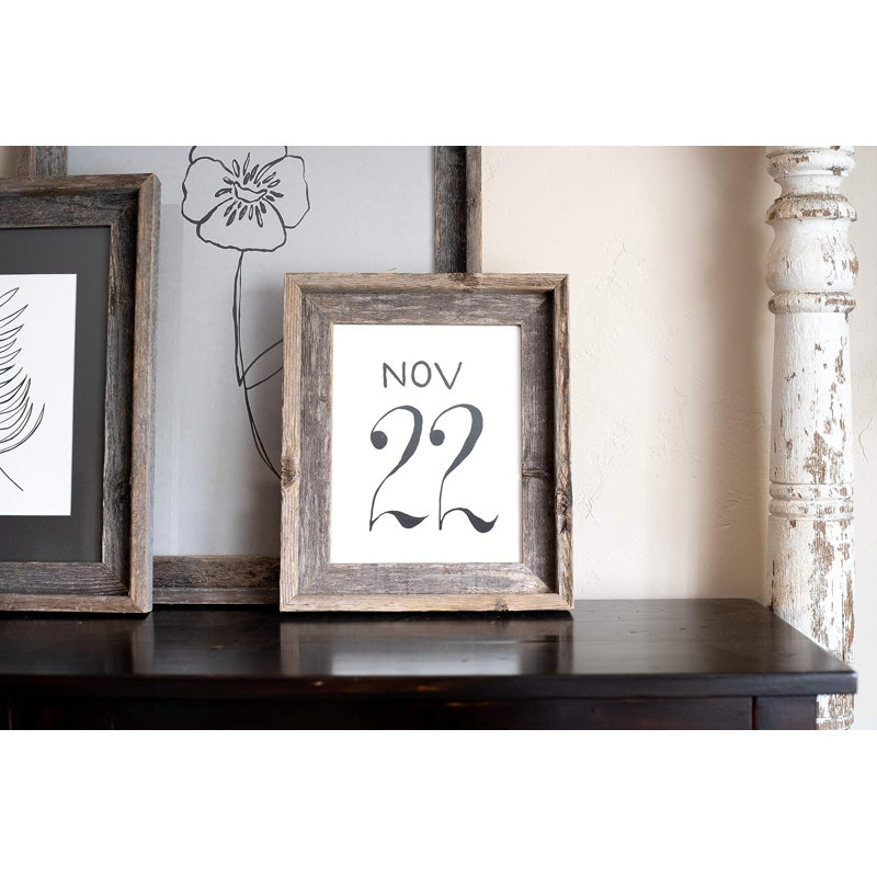 Rustic Weathered Gray Reclaimed Wood Beveled Picture Frame 24" x 36"