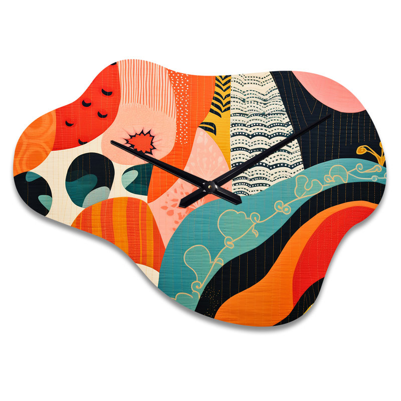 Horloge murale Mid Century Vintage Textiles II - Mid Century, Petit
