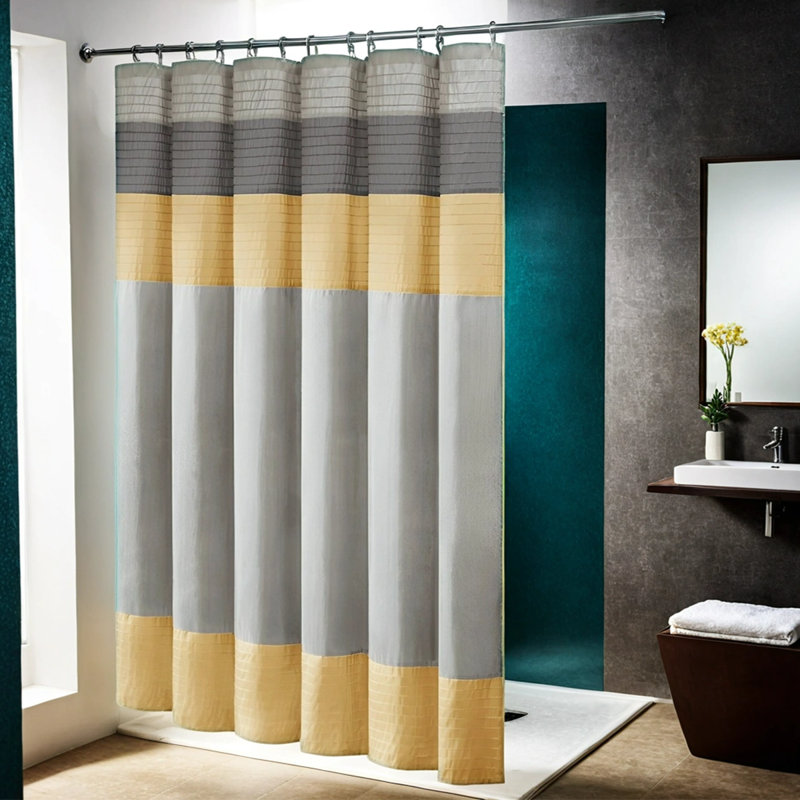 Rideau de douche Aaraon, Jaune/gris