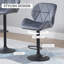 Nussbaum Swivel Upholstered Adjustable Height Counter Stool with Metal Frame-131468138