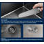 Évier de cuisine encastrable 15 po x 17 po - revêtu de céramique Nanotek noir brillant, évier simple en acier inoxydable de calibre 16