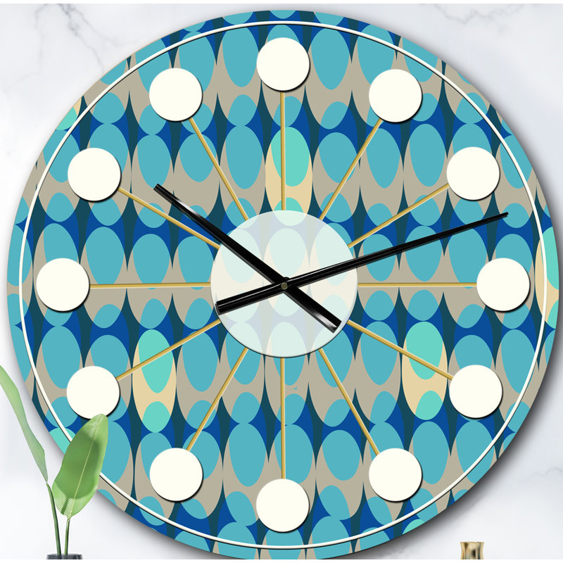 Horloge murale rétro Mid-Century, Surdimensionné