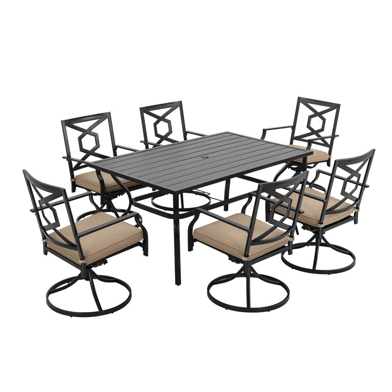 Ensemble repas avec coussins, 5 Pieces: Table, 4 Chairs, H 28,3 po x l 37 po x P 37 po