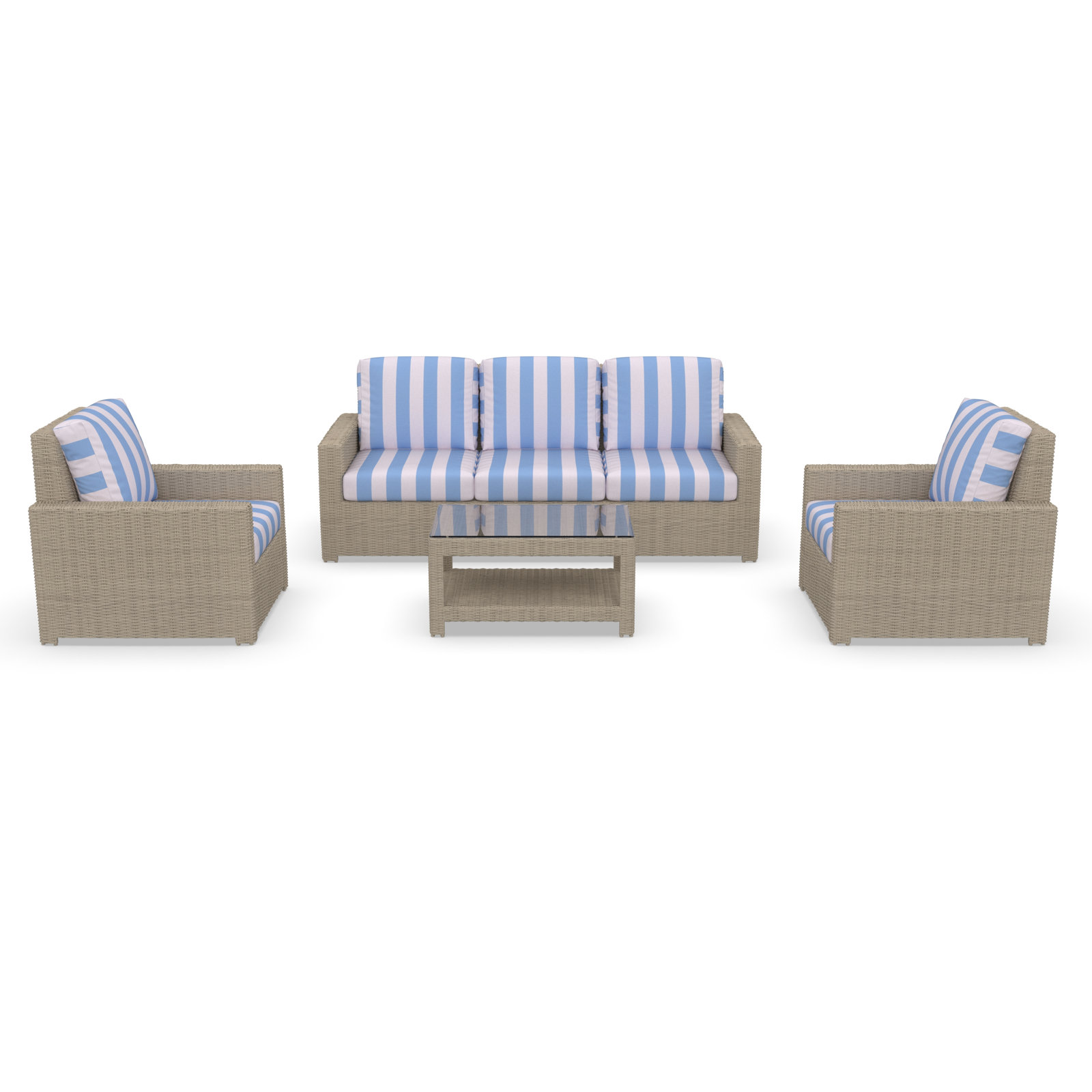 Henri 5-Person Sunbrella® Patio Seating Group, Refuge Ocean