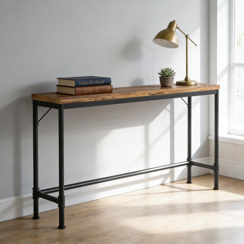 Élégant canapé extra long, console étroite