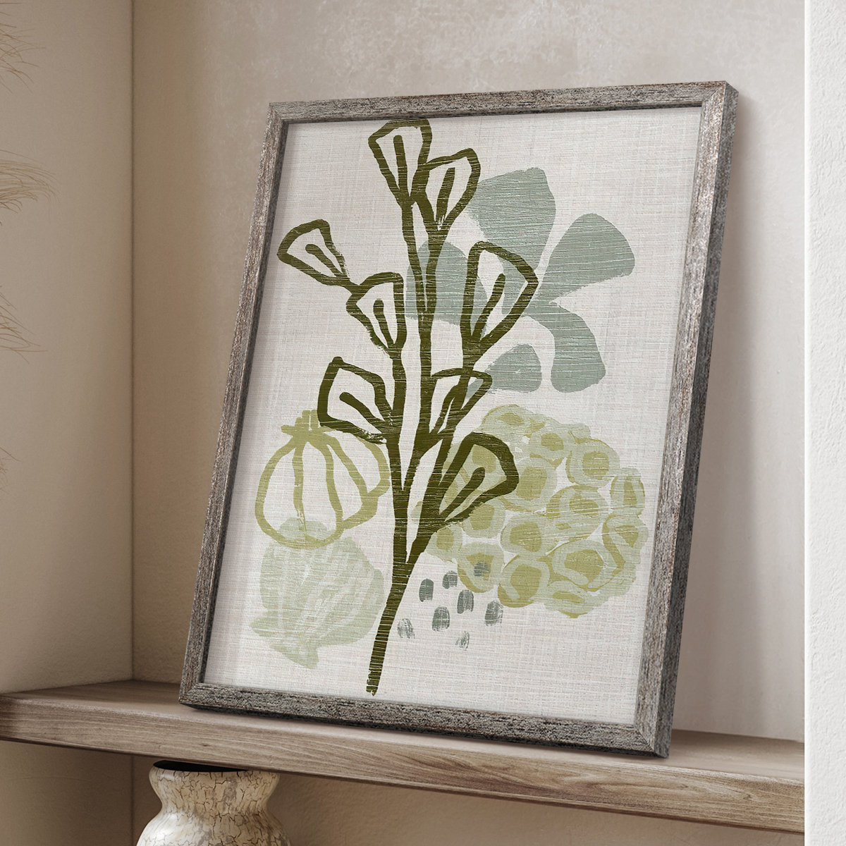 Winston Porter Coral Blockprint II Framed Print - Solid Wood | Wayfair
