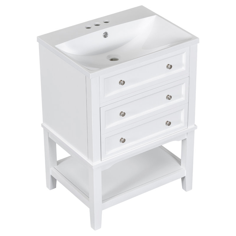 Ensemble de meuble-lavabo simple 24 po avec plateau en céramique Tavery