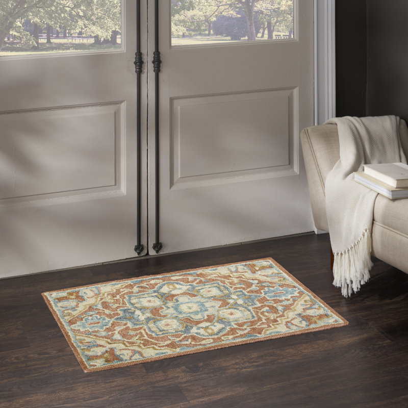  Tapis d'intérieur rétro rouille 2 pi x 3 pi Maison, Rouille ivoire, Rectangulaire 3 pi x 2 pi