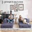 Canapé-lit 64,7 po en velours côtelé désossé, canapé futon modulaire, canapé en mousse à compression avec 2 coussins, aucun assemblage requis-1369500023-1374894628