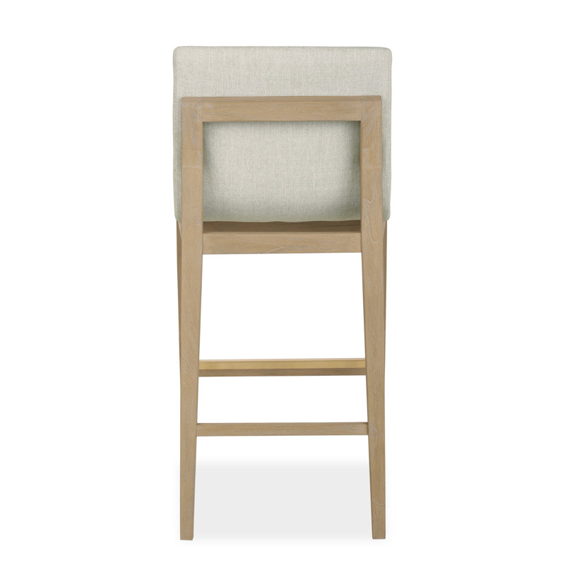 Cavallini Upholstered Stool with Solid Wood Frame