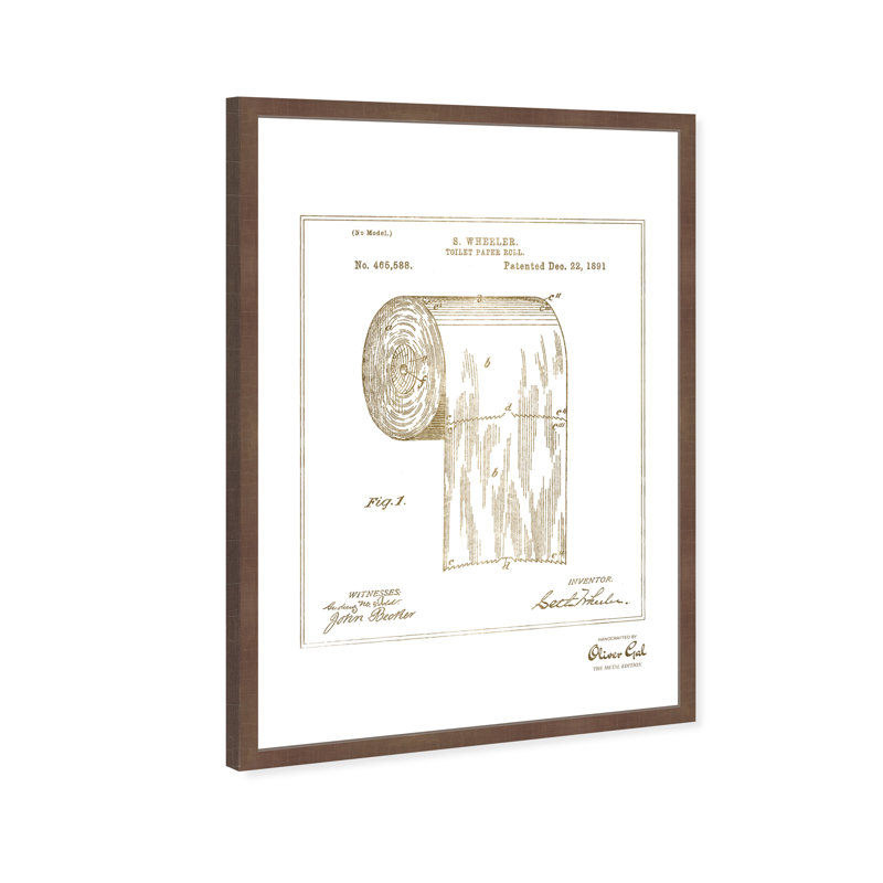 Toilet Paper Roll 1891 Print, Bronze