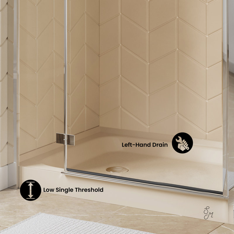 Voltaire 48" x 36" Single-Threshold, Shower Base, Left, Biscuit