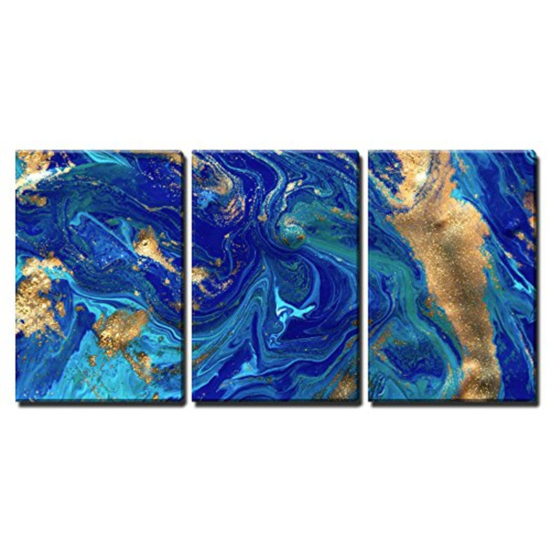 «Abstract Abstract Pigment», ensemble de 3 reproductions sur toiles tendues, H 36 po x l 72 po x P 1,5 po