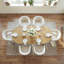 Ensemble de salle à manger 7 pièces moderne avec table à piédestal ovale en chêne 79 po et 6 chaises sculpturales à accoudoirs larges-46631393