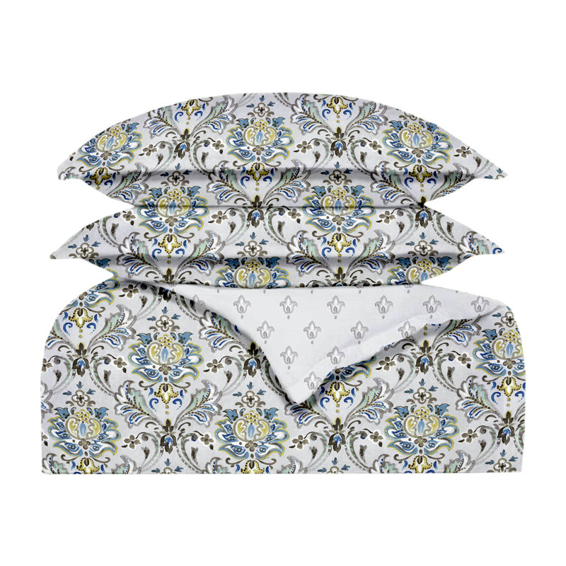 Ensemble de housse de couette réversible standard 3 pièces Floral, Housse de couette pour très grand lit et 2 taies 