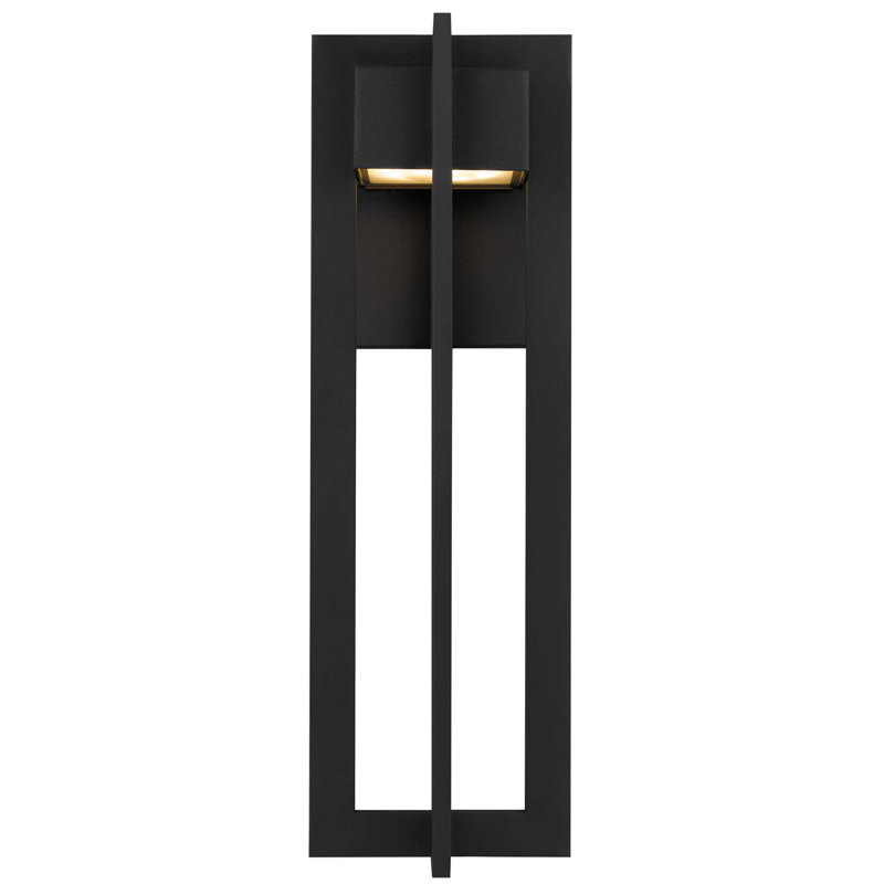 18-inch Black Integrated LED Outdoor Wall Light, 18" H x 5.75" W x 6.75" D