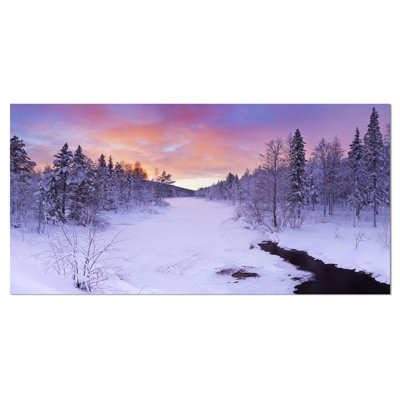 Rivière hivernale, reproduction d’art sur toile tendue
