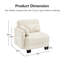 Canapé LSF en tissu chenille avec coussins - beige-58874975