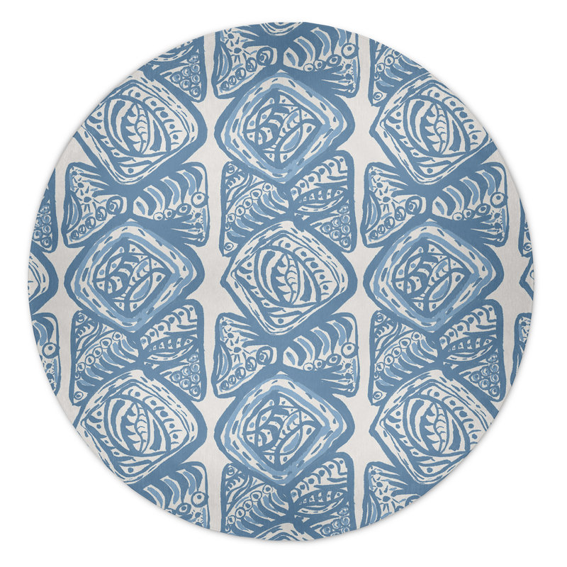 Safari Chenille Geometric Indoor Rug, Round 5'