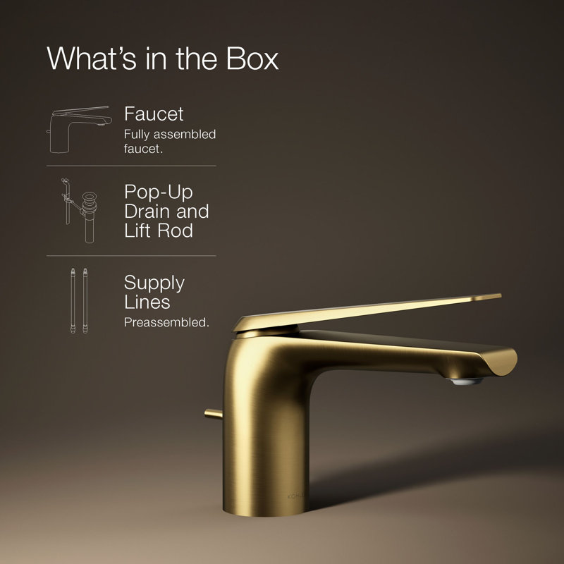 Avid 1.2 Gpm Single-Handle Faucet, Vibrant Brushed Moderne Brass
