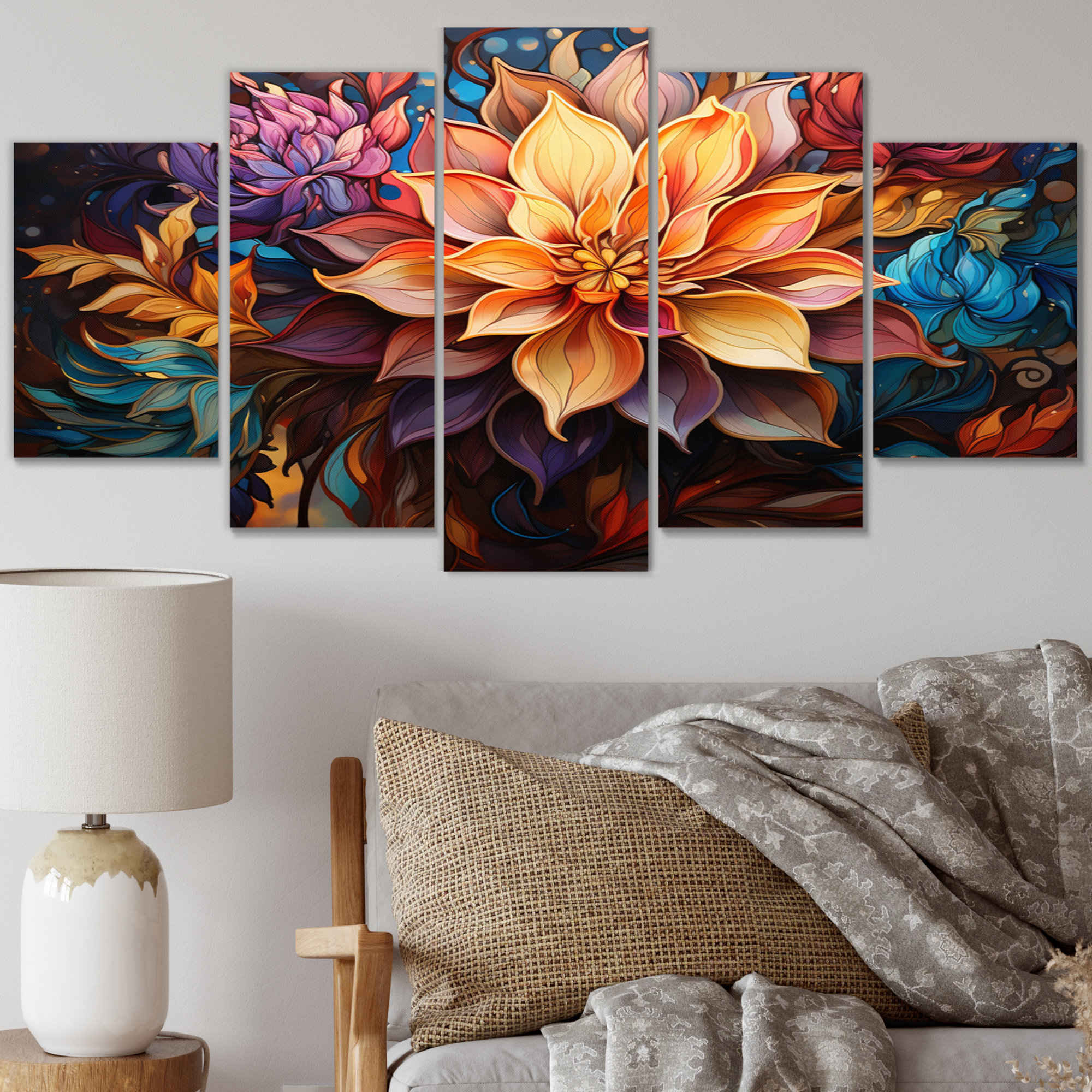 Lark Manor™ Opt Art Luminous Kaleidoscope II Modern Wall Art Living