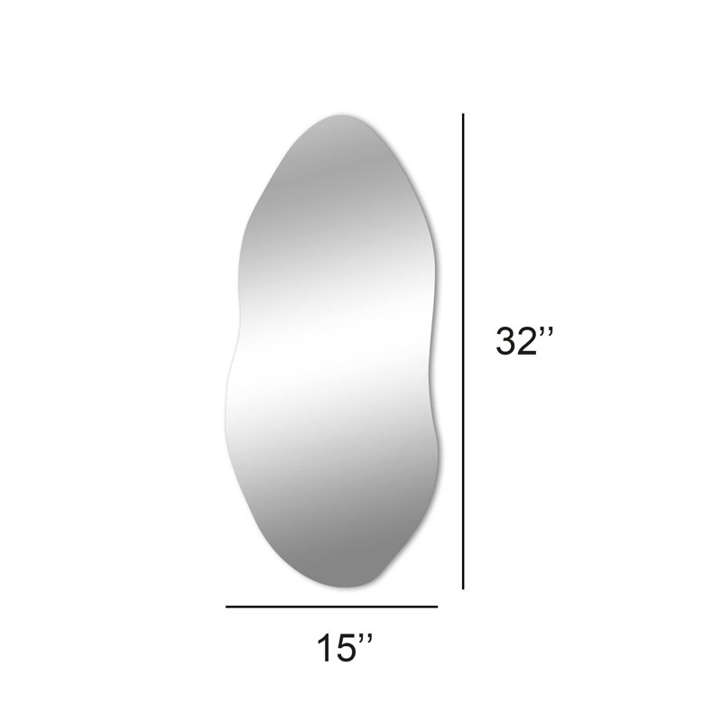 Miroir mural irrégulier pour mur, entrée, chambre à coucher, miroir asymétrique avec crochets, miroir en nuage, miroir esthétique, miroir sans cadre