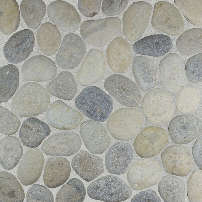 Kansas 12" x 12" Natural Stone Pebbles Mosaic Wall & Floor Tile, Gray