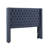 Navy Upholstered Headboard For Queen Bed, Button With Double Nailhead Decoration, Adjustable Metal Legs In Black, Height Of Predrilled Holes From Floor: 39.25" To 45 Tufting And Trim, Upholstery,