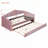 Velvet Upholstered Daybed with Trundle and USB Charging Ports-2039767629