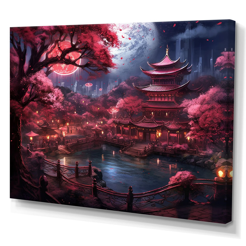 Japon, terre du Samouraï III - Japon, art mural, H 16 po x l 32 po x P 1 po, Toile tendue