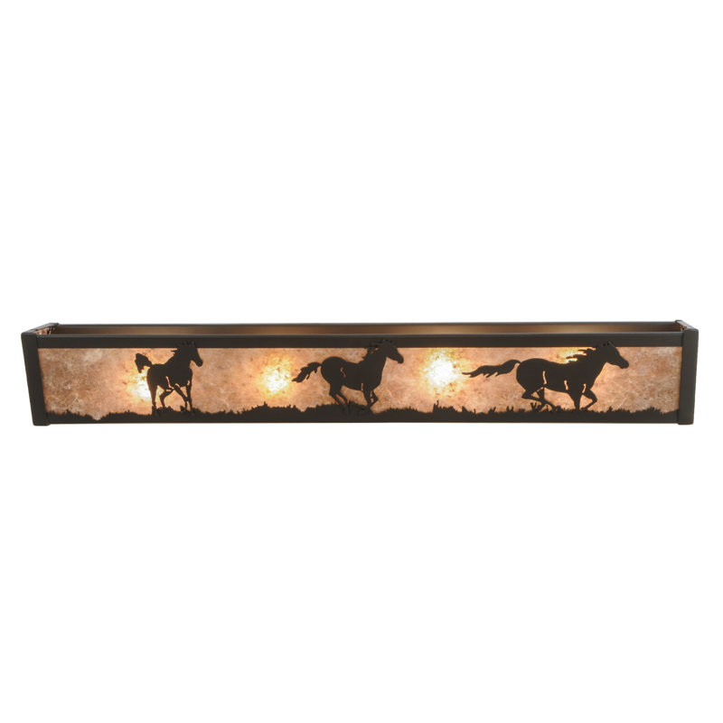 Wild Prairie 30" Bronze Frame Vanity Light with Silver Mica