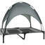 Lit pour chien surélevé portable avec abat-jour, protection UV, 48 pouces, gris-376395720-380906522