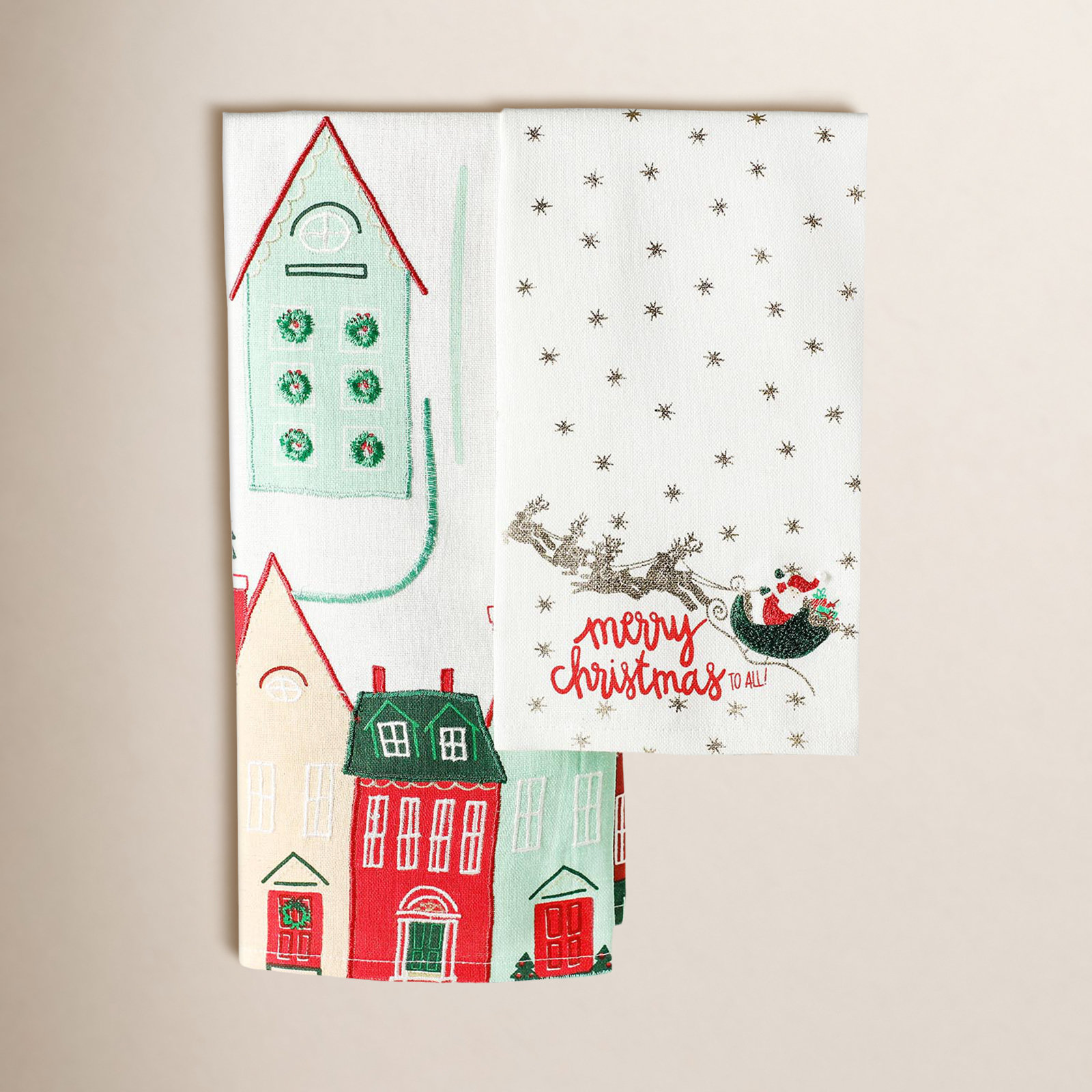 Christmas in the Village Santa Towel