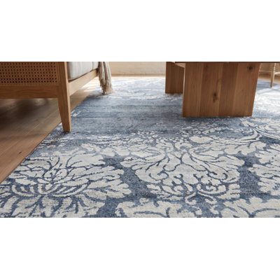 Tapis gris en laine noué à la main