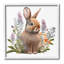 "Brown Bunny with Florals", art mural sur toile par Fab Funky-1091750673