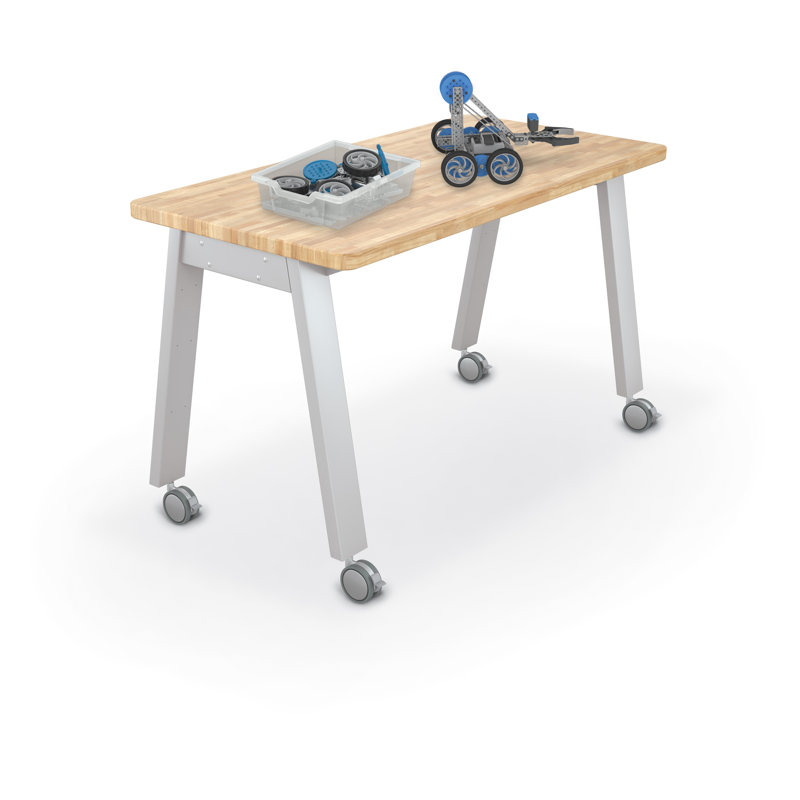 Compass Makerspace Activity Table with Rectangle Butcher Block Top 36"H Base, 36" H x 60" L x 30" W