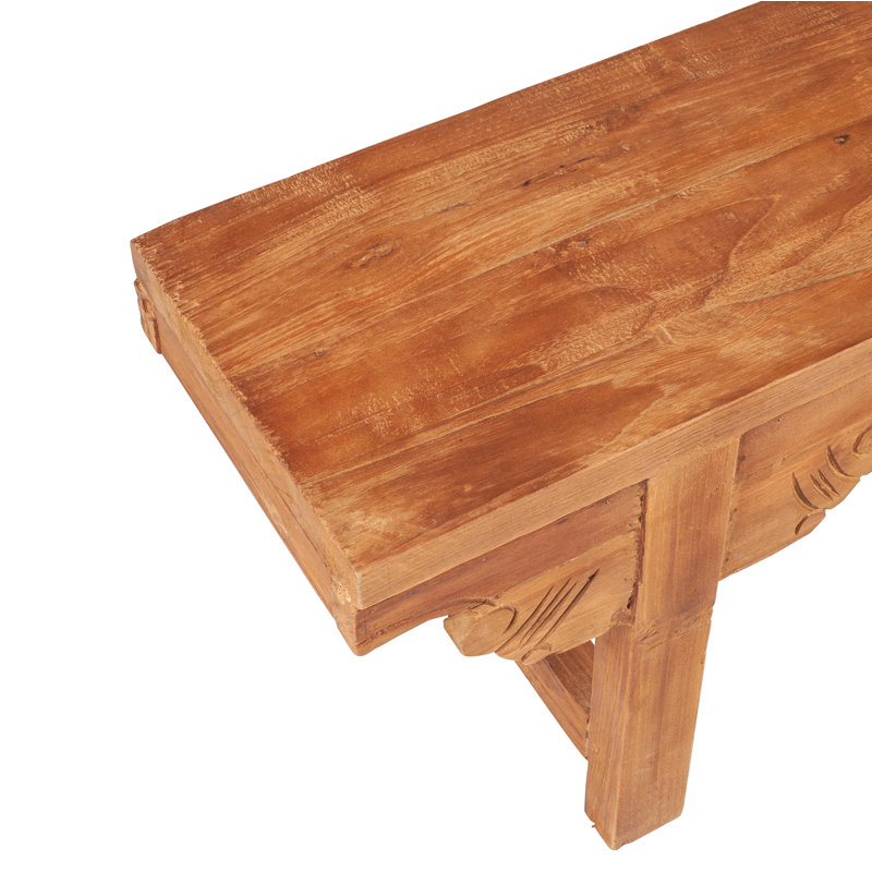 Banc en bois massif naturel sculpté