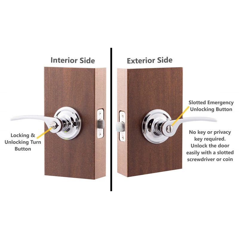Residential Keyed (Entry) Door Lever, Polished Stainless